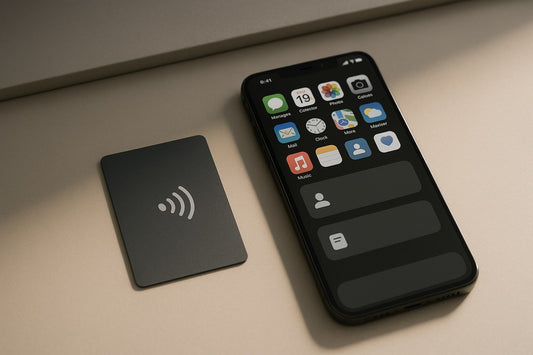Three different approaches to digital wellness, showing a phone, a physical NFC card, and a calm focus workspace
